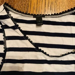 JCREW striped tank top with leather detailing